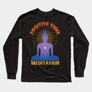 Positive Vibes Yoga Meditation Long Sleeve T-Shirt